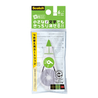 スリーエム(3M) スコッチ 修正テープ 微修正 交換用カートリッジ テープ幅6mm グリーン 1セット（10個入×3） SCPR-6NN