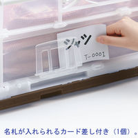 【折りたたみコンテナ】 アスクル 「現場のチカラ」 75L短辺扉付き折りコン ブラウン 1個  オリジナル