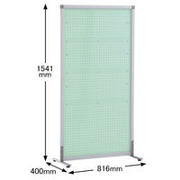 アール・エフ・ヤマカワ アルミフレームスクリーン パンフレットラック 掲示板 パンチングメタル ライトブルー 幅816×高さ1541mm RFSCR-PB 1台