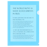 プラス　カラークリアホルダー　A4　1箱(600枚)　ブルー