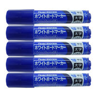 ぺんてる ホワイトボードマーカーノックル 太字平芯 青 EMWL6W-C  1セット（5本）