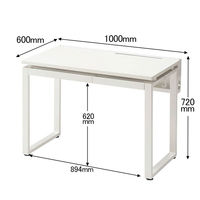 Ceha プレノデスクシステム 平机 引出し付き ホワイト天板/ホワイト脚 幅1000×奥行600×高さ720mm 1台 (4梱包)