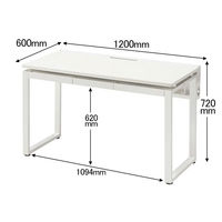 Ceha プレノデスクシステム 平机 引出し付き ホワイト天板/ホワイト脚 幅1200×奥行600×高さ720mm 1台 (4梱包)