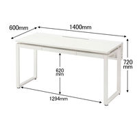 Ceha プレノデスクシステム 平机 引出し付き ホワイト天板/ホワイト脚 幅1400×奥行600×高さ720mm 1台 (4梱包)