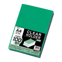 リヒトラブ（LIHIT LAB.） クリヤーホルダー 100枚 A4 緑 G6100-19 1組（直送品）