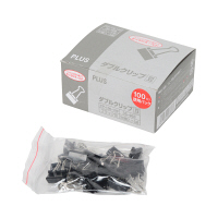 プラス　ダブルクリップ　ＣＰー106ー10Ｐ　豆　黒　100個　　CP-106-10PBK　1パック