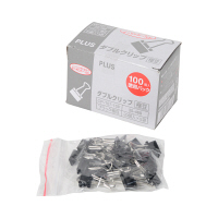 プラス　ダブルクリップ　ＣＰー107ー10Ｐ　極豆　黒　100個　　CP-107-10PBK　1パック