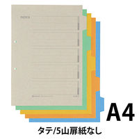キングジム カラーインデックス扉紙なし A4タテ 5山 2穴 907G 100組(10組入×10袋)