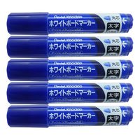 ホワイトボードマーカー ノックル 太字丸芯 青 5本 ぺんてる