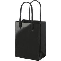 手提げ紙袋小物用　丸紐　ブラック　L　1セット（50枚：5枚入×10袋）　ハピラ