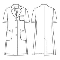 ナガイレーベン 女子シングル半袖診察衣 ホワイト LL KEX-5132 1枚　白衣　ドクターコート　レディース