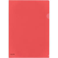 リヒトラブ カラークリヤーホルダー 赤 A4タテ F78-3 1箱（50枚：5枚入×10袋）