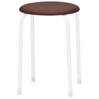 TOKIO 丸イス（座:ビニールレザー スタッキング可能） ブラウン 1箱（6脚入） キャスター無し オリジナル