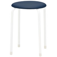 TOKIO 丸イス（座:ビニールレザー スタッキング可能） ネイビー 1箱（6脚入）  キャスター無し オリジナル