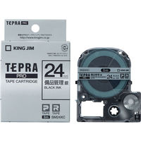 テプラ TEPRA PRO【純正】テープ 備品管理ラベル 幅24mm 銀ラベル(黒文字) SM24XC 1個 キングジム
