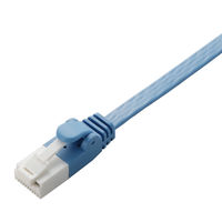 LANケーブル フラット 1m cat6準拠 爪折れ防止 ギガビット より線 ブルー LD-GFT/BU10 エレコム 1個（直送品）