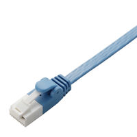 LANケーブル フラット 50cm cat6準拠 爪折れ防止 ギガビット より線 ブルー LD-GFT/BU05 エレコム 1個（直送品）