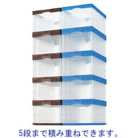 【折りたたみコンテナ】 アスクル 「現場のチカラ」 軽量折り畳みコンテナ50ブラウン透明 50L 1個  オリジナル