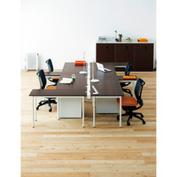 プラス　フラットライン　ワークテーブル　幅1800×奥行700mm　ダークウォルナット