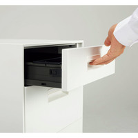 QUEST　フラットOAキャビネット（ラッチ機構付き）　2段　ホワイト　幅394×奥行550×高さ616mm 1台