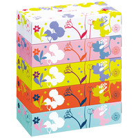 ティッシュペーパー　200組（5箱入）　オリジナルティッシュフライングフラワー　アスクル オリジナル