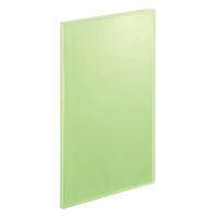 アスクル　クリアファイル　A4タテ　10ポケット　透明表紙　ライトグリーン　黄緑　固定式　クリアホルダー  オリジナル