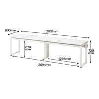 Ceha プレノデスクシステム フリーアドレスデスク 2連 引出し付き ホワイト天板/ホワイト脚 幅2800×奥行600×高さ720mm 1台 (8梱包)