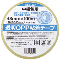 OPPテープ　0.065mm厚　100m巻　64101　65μ×48×100透明1P　ワイドループ