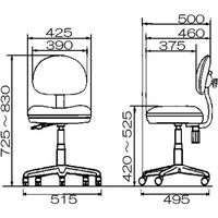 プラス　エコノミーOAチェア　オフィスチェア　肘無し　ブラック　KCーRY05SL　BK　1脚