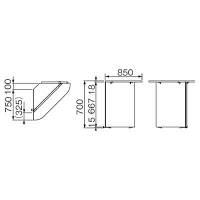 プラス スチールカウンター ローカウンター コーナー 幅850×奥行750×高さ700mm 天板ホワイト 1台