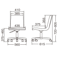 アスプルンド コンパクトOAチェア オフィスチェア レザー張り 肘無し ブラック ASP-02 CHAIR　(BK)　 1脚