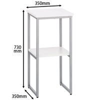 アール・エフ・ヤマカワ スチール電話台 ホワイト 幅350×奥行350×高さ730mm RFTC-3573WH 1台 無人受付 棚板付き