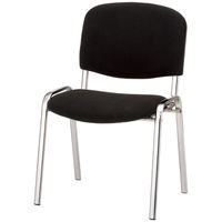 【在庫限り】スマイル　会議用チェア　VII（背座:布張り　スタッキング可能）　ブラック　1箱（4脚入）