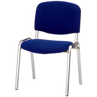 【在庫限り】スマイル　会議用チェア　VII（背座:布張り　スタッキング可能）　ブルー　1箱（4脚入）