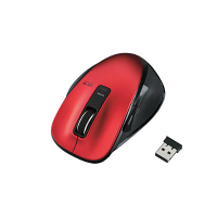 ワイヤレスマウス 無線 2.4GHz 5ボタン ブルーLED M 握りやすい EX-G レッド M-XG1DBRD エレコム 1個