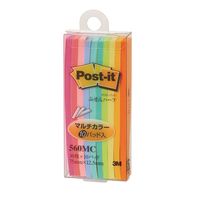 スリーエム(3M) ポストイット ふせん 付箋 75mm×12.5mm マルチカラー 1パック（10冊入） 560MC