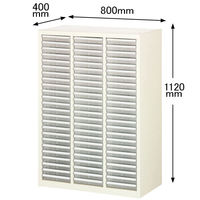 【設置込】アスプルンド A4クリアケースキャビネット 浅型3列24段 幅800mm 奥行400mm 高さ1120mm 1台