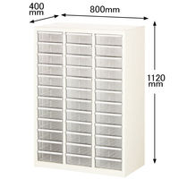 【設置込】アスプルンド A4クリアケースキャビネット 深型3列12段 幅800mm 奥行400mm 高さ1120mm 1台