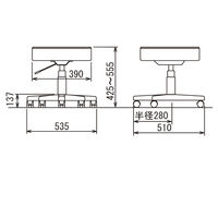 ナカバヤシ ラウンドOAチェア オフィスチェア レザー張り 肘無し アイボリー RZR-112W 1脚