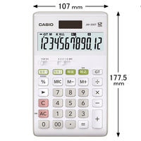 カシオ計算機 中型電卓 ホワイト 12桁 JW-200T-N