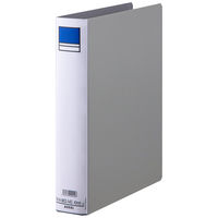 アスクル　パイプ式ファイル片開き　ベーシックカラー（2穴）　A4タテ　とじ厚40mm背幅56mm　グレー　10冊  オリジナル
