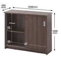 【組立設置込】アール・エフ・ヤマカワ 木製カウンター ハイカウンター書庫型 ウォルナット 幅1200×奥行450×高さ1000mm 1台（2梱包）