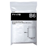 チャック袋（チャック付き袋）　0.04mm厚　B6　140mm×200mm　1セット（10000枚：5000枚入×2箱）  オリジナル