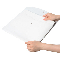 プラス　シンプルワーク　ポケット付エンベロープマチ付　A4ヨコ　ホワイト　88573　1セット（50枚：10枚入×5）