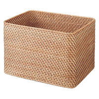 無印良品 重なるラタン長方形バスケット 大 （Ｖ）約幅３６×奥行２６×高さ２４ｃｍ 1セット（1個×4） 良品計画