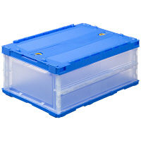 【折りたたみコンテナ】 アスクル 「現場のチカラ」 ペタンコC-30B ブルー 1セット（100個：5個入×20箱）  オリジナル