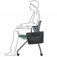 オカムラ VILLAGE VCC1ミーティングチェア ブラック（背カバー付） 1脚 スタッキング キャスター付き 幅560mm 座面高440mm