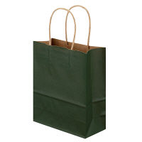 手提げ紙袋　丸紐　ベーシックカラー　深緑　SS　1セット（900枚：300枚入×3箱）　スーパーバッグ  オリジナル