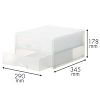 岩崎工業　再生PP引き出しケース　浅型2段　クリア　ST6101RN　1セット（3個）  オリジナル