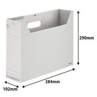 コクヨ　ファイルボックス-FS　＜Fタイプ＞　フタ付き　B4ヨコ　背幅102mm　グレー　B4-LFFN-M　1冊